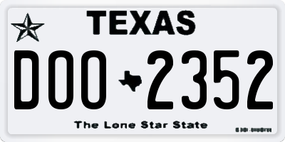 TX license plate DOO2352
