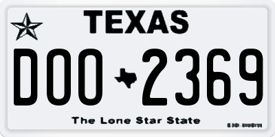 TX license plate DOO2369