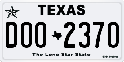 TX license plate DOO2370