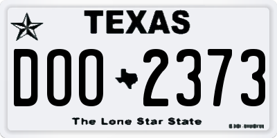 TX license plate DOO2373