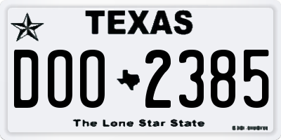 TX license plate DOO2385