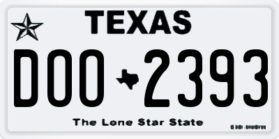 TX license plate DOO2393
