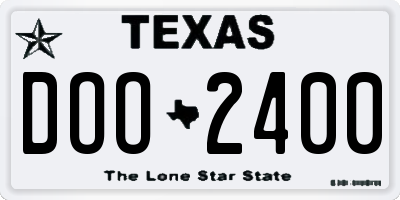 TX license plate DOO2400