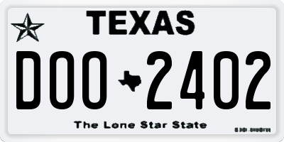 TX license plate DOO2402