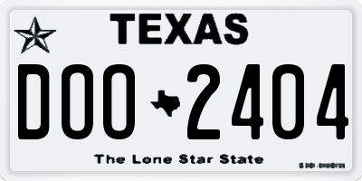 TX license plate DOO2404