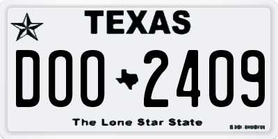TX license plate DOO2409