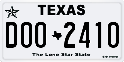 TX license plate DOO2410