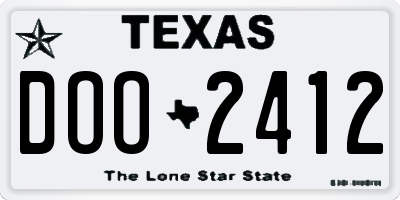 TX license plate DOO2412