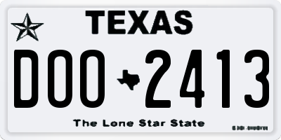 TX license plate DOO2413