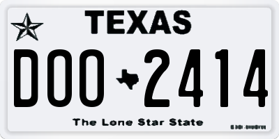 TX license plate DOO2414