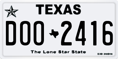 TX license plate DOO2416