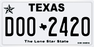TX license plate DOO2420