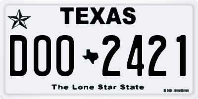 TX license plate DOO2421