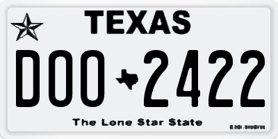 TX license plate DOO2422