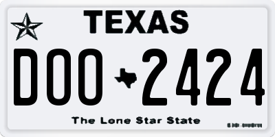 TX license plate DOO2424