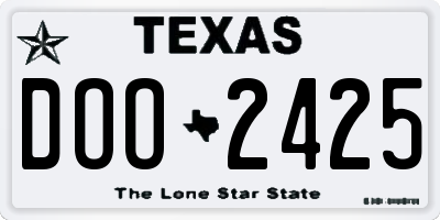 TX license plate DOO2425