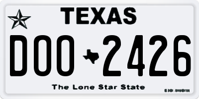 TX license plate DOO2426