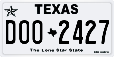 TX license plate DOO2427