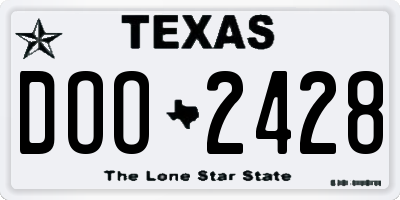 TX license plate DOO2428