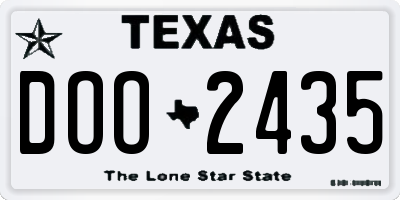 TX license plate DOO2435