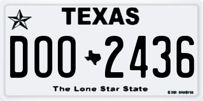 TX license plate DOO2436