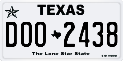 TX license plate DOO2438