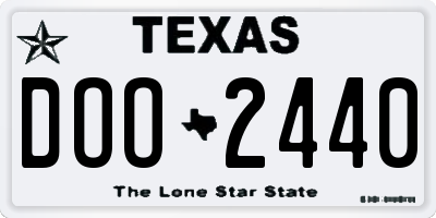 TX license plate DOO2440