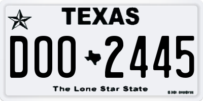 TX license plate DOO2445