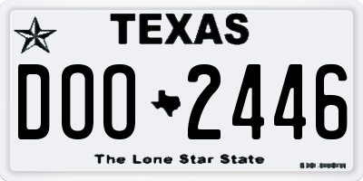 TX license plate DOO2446