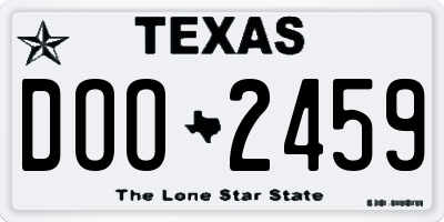 TX license plate DOO2459