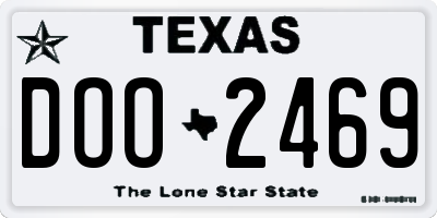 TX license plate DOO2469