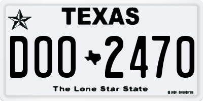 TX license plate DOO2470