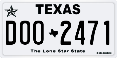 TX license plate DOO2471