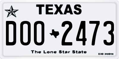 TX license plate DOO2473