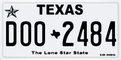 TX license plate DOO2484
