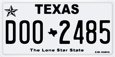 TX license plate DOO2485