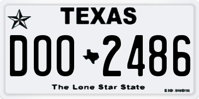 TX license plate DOO2486