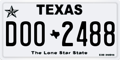 TX license plate DOO2488