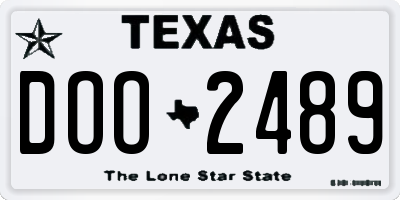 TX license plate DOO2489