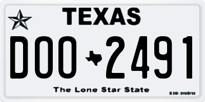 TX license plate DOO2491