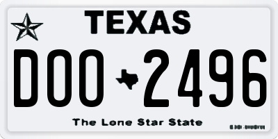 TX license plate DOO2496