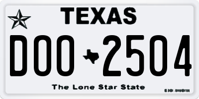TX license plate DOO2504