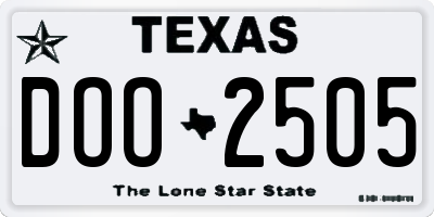 TX license plate DOO2505