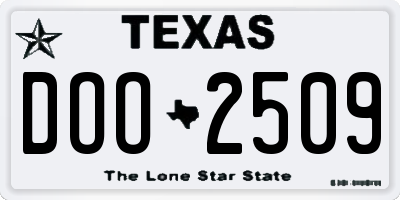 TX license plate DOO2509