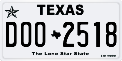 TX license plate DOO2518