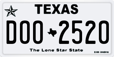 TX license plate DOO2520