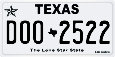 TX license plate DOO2522