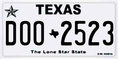 TX license plate DOO2523