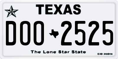 TX license plate DOO2525