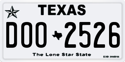 TX license plate DOO2526
